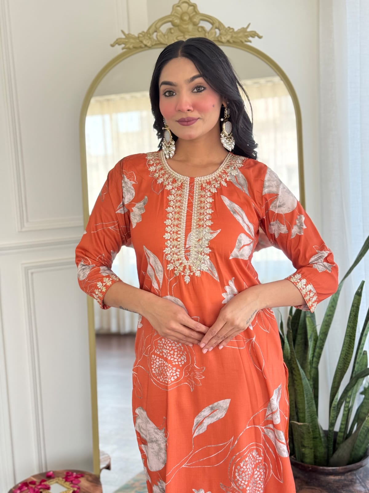 Women's Muslin Silk Regular Kurta