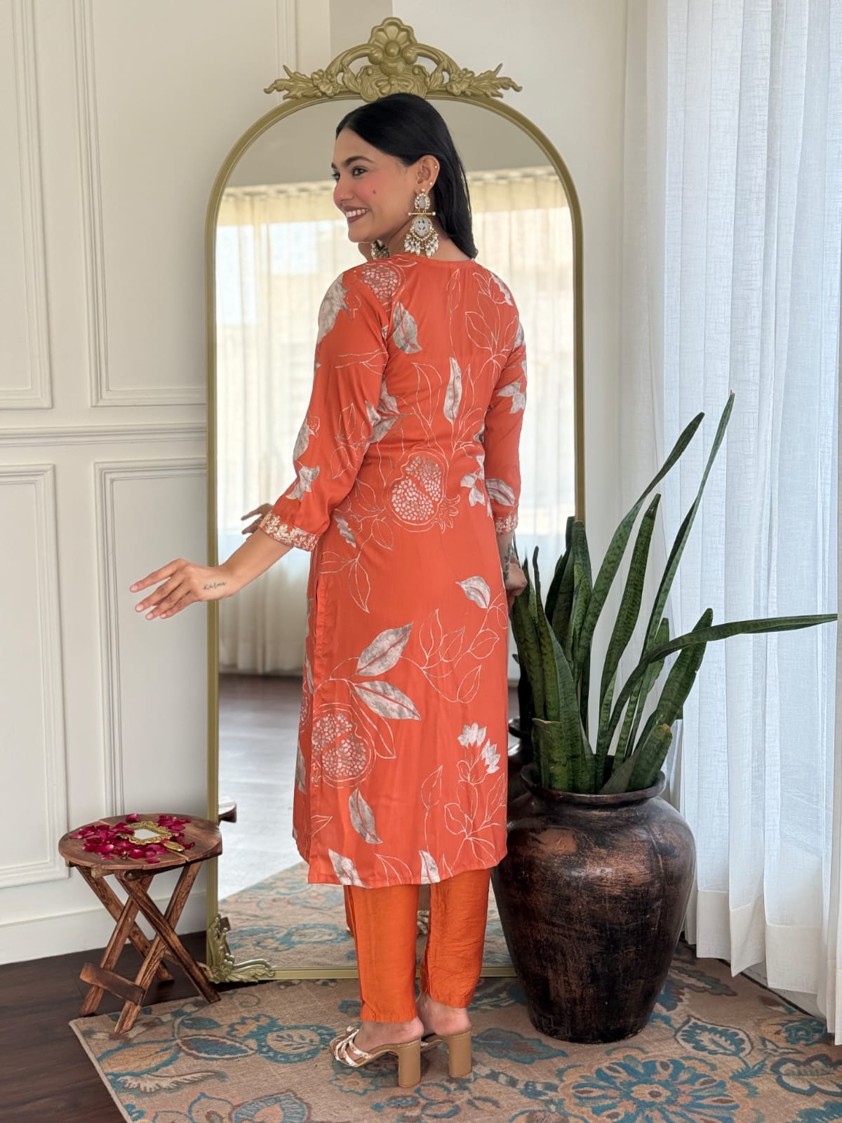 Women's Muslin Silk Regular Kurta