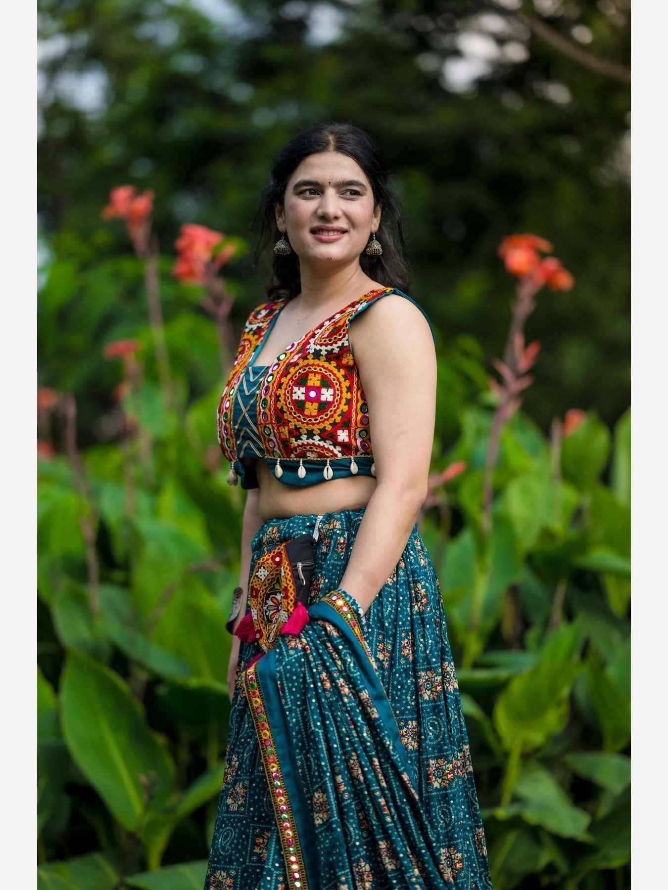 Special Pure Rayon Blue Bandhani Printed Lehenga Choli