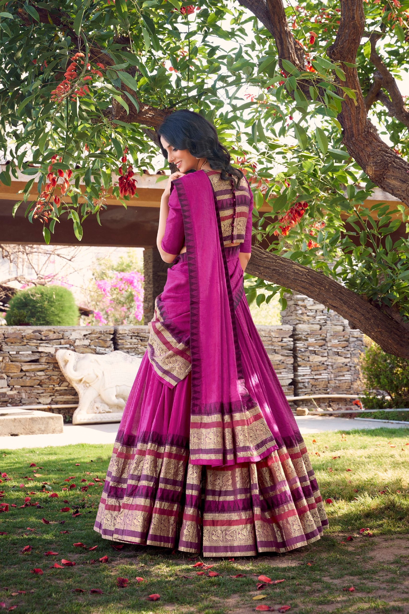 lovely Pink Chanderi Silk Zari Weaving Lehenga Choli With Dupatta