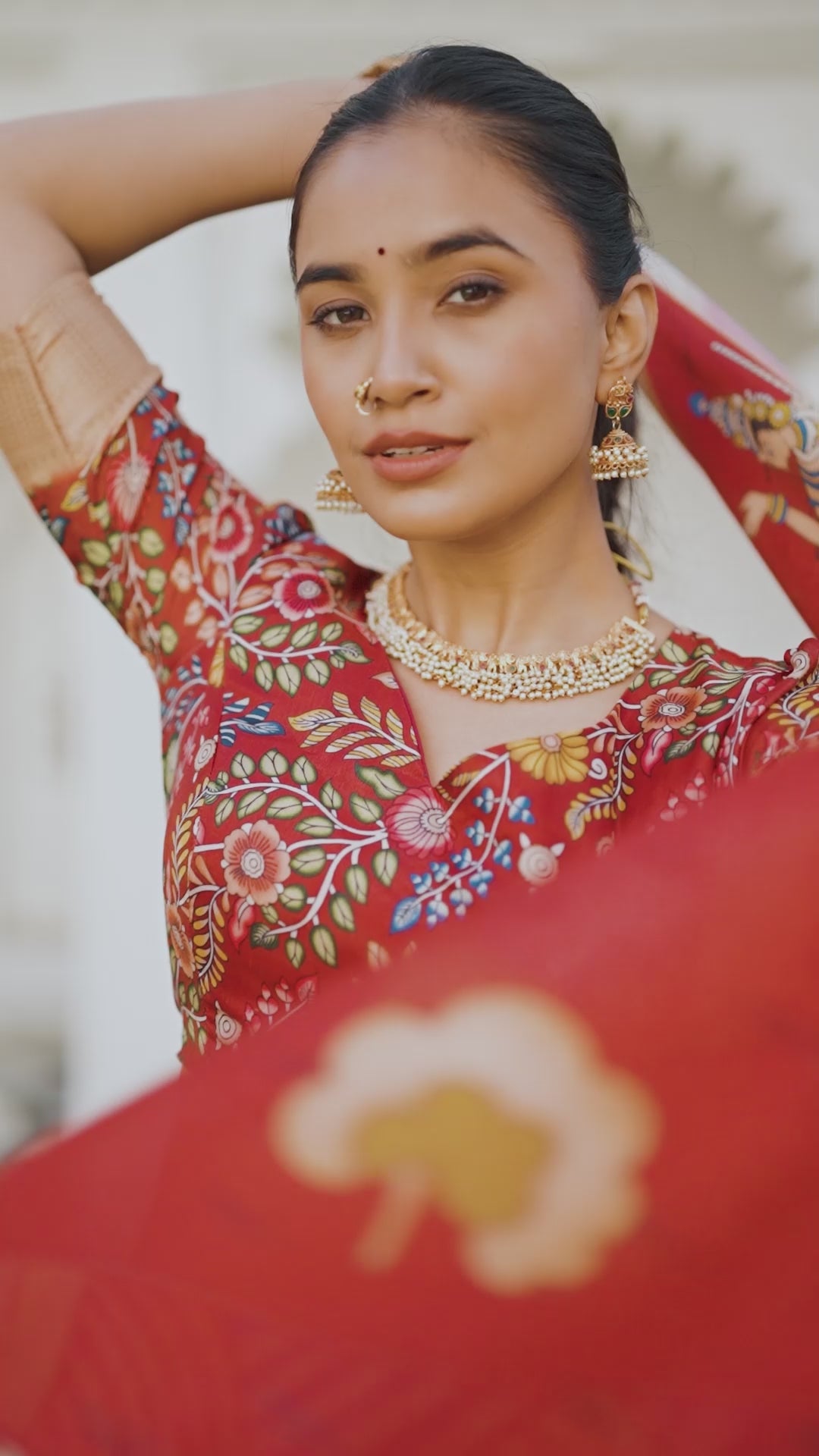 Kalamkari Printed Ready to Wear Lehenga & Unstitched Blouse With Dupatta