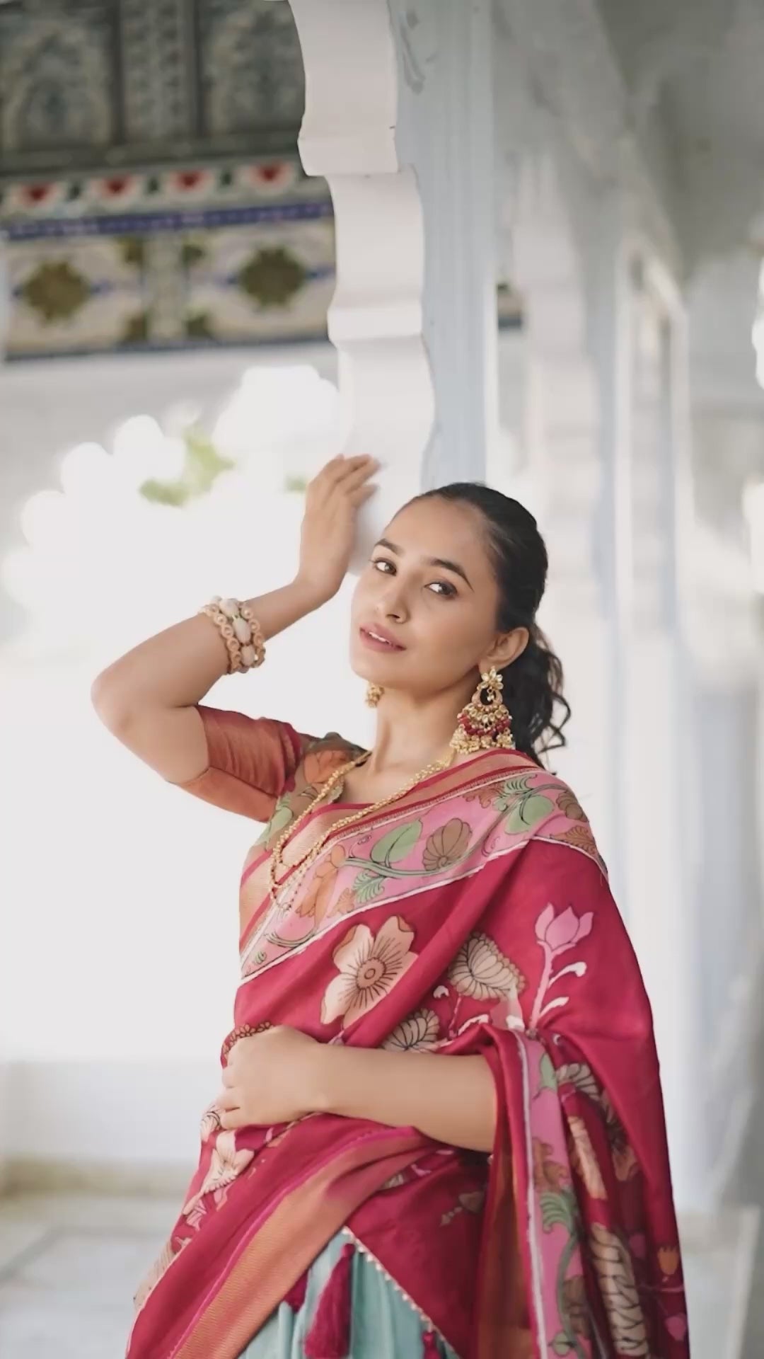 Sea Green Color Printed With Zari Weaving Border Jacquard Silk Lehenga Choli