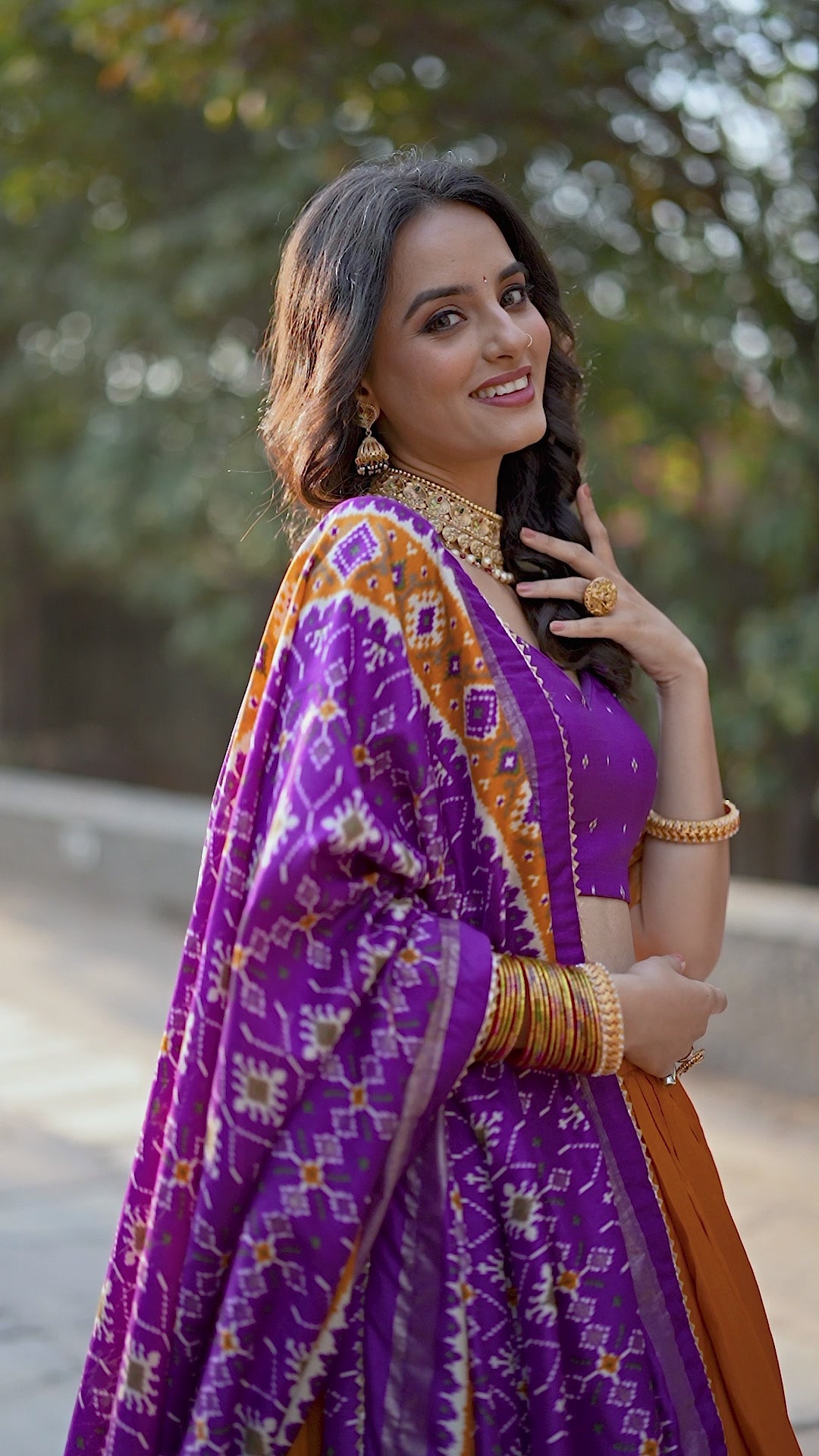 Superb Yellow Color Tushar Silk Patola Printed Lehenga Choli