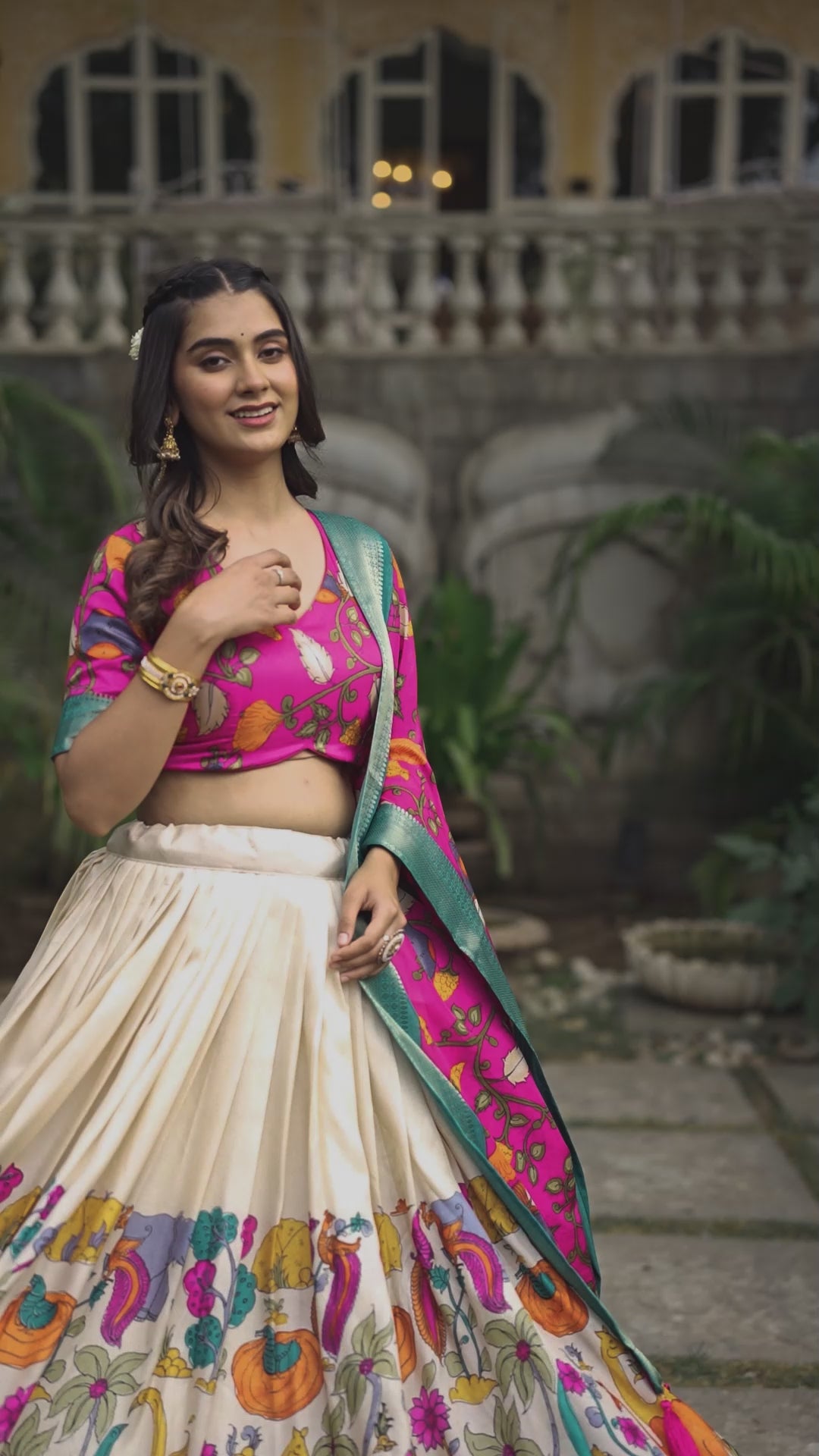 Festive Wear Women's Dola Silk With Kalamkari Print Lehenga Choli Set