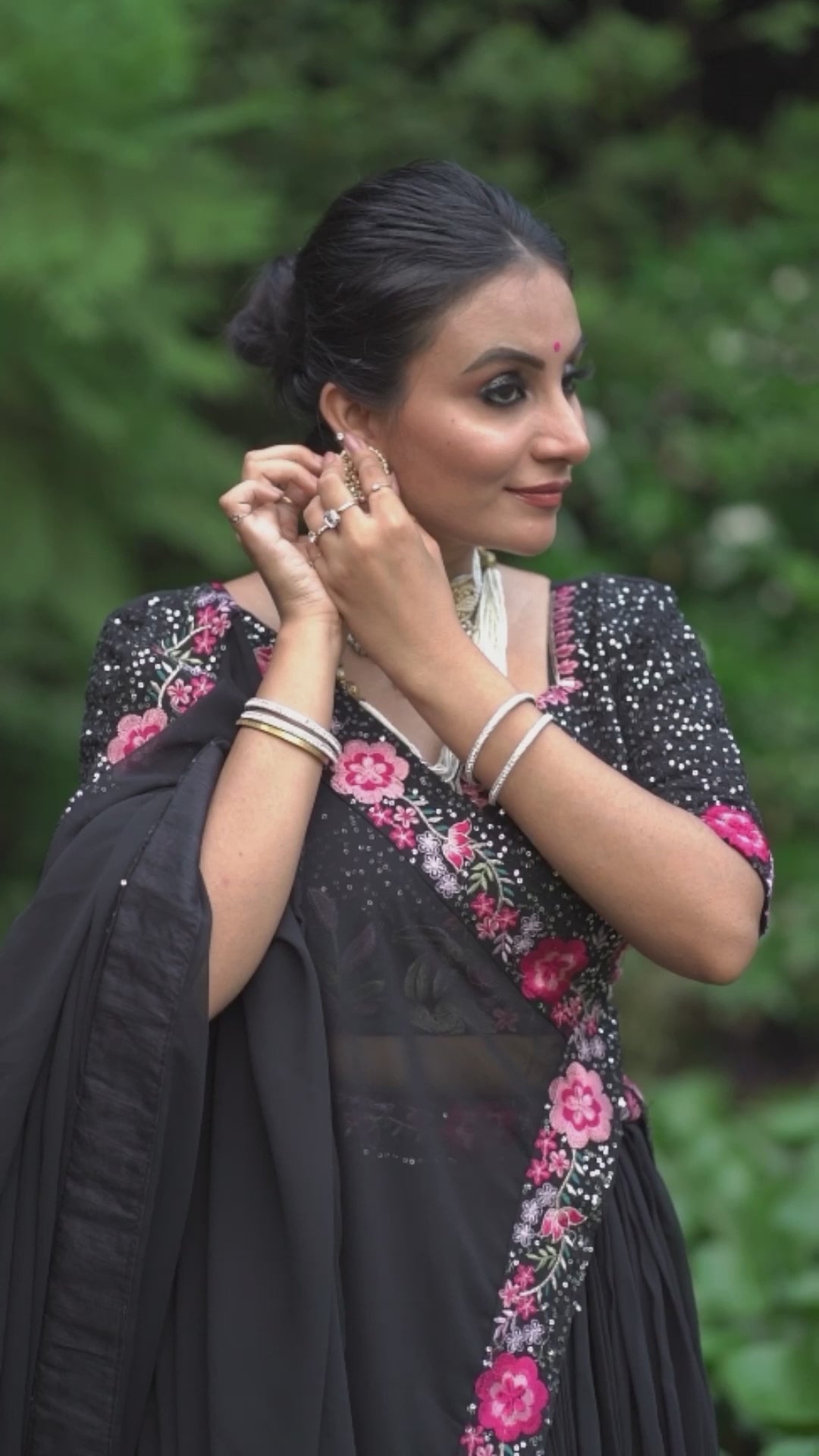 Black Color Lehenga Choli in Georgette With Sequence Blouse and Dupatta