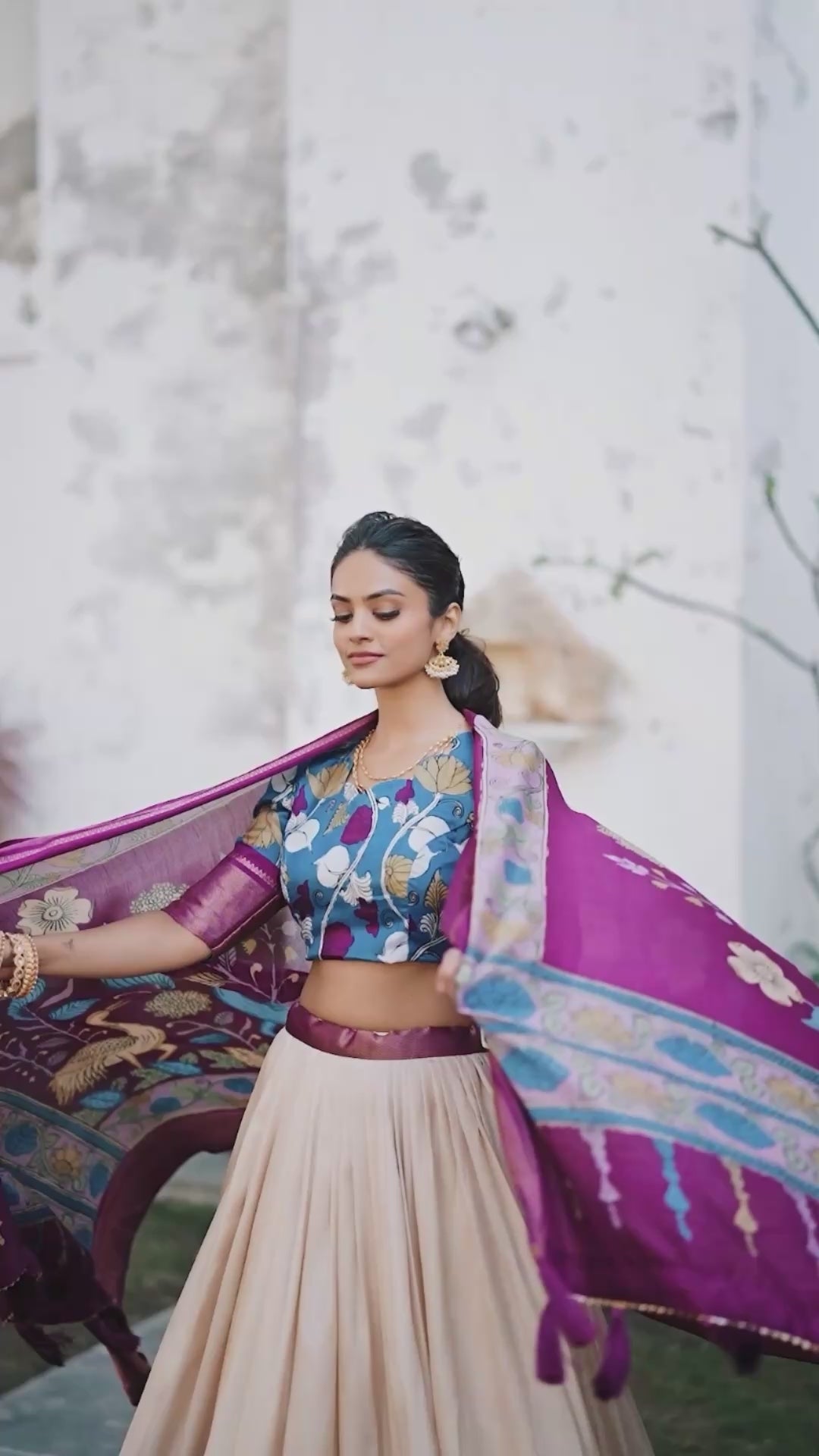 Off White Color Printed With Zari Weaving Border Jacquard Silk Lehenga Choli