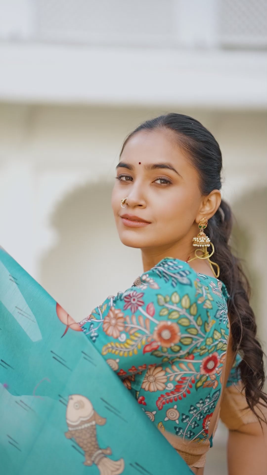 Kalamkari Printed Ready to Wear Lehenga & Unstitched Blouse With Dupatta
